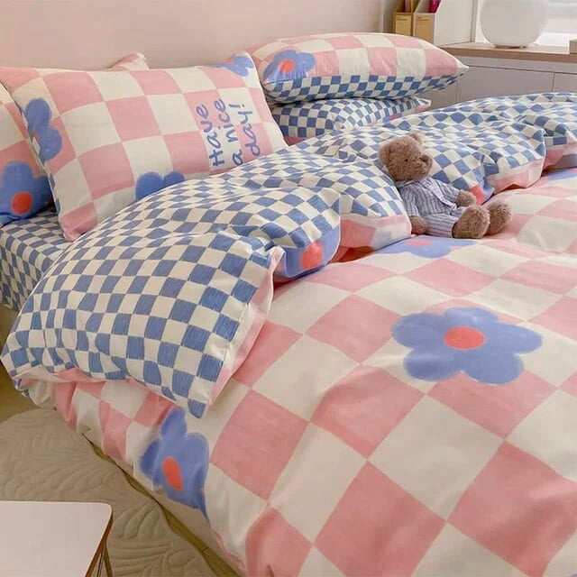 Ensembles de Literie Cerise Rouge Simple Housse de Couette Fleur Nordique Taille Simple Double Linge de Lit Adulte Filles Housse de Couette Décor Textile Maison