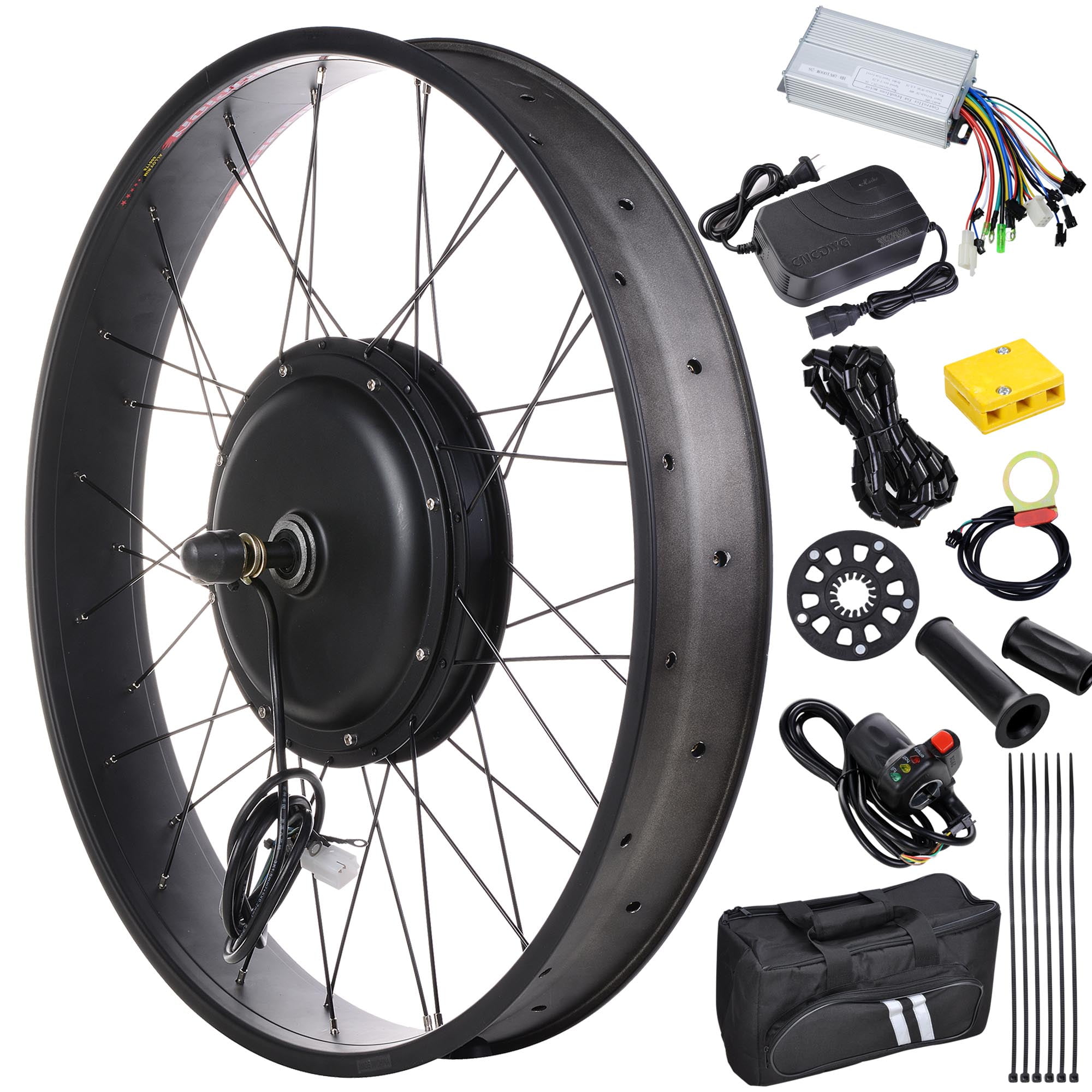 AW 22.5 Electric Bicycle Front Wheel Frame Kit for 26 48V 1000W 470RPM E-Bike 