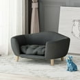thumbnail image 2 of GDF Studio Samuel Mid Century Small Plush Dog Bed, Dark Gray and Natural Finish, 2 of 8