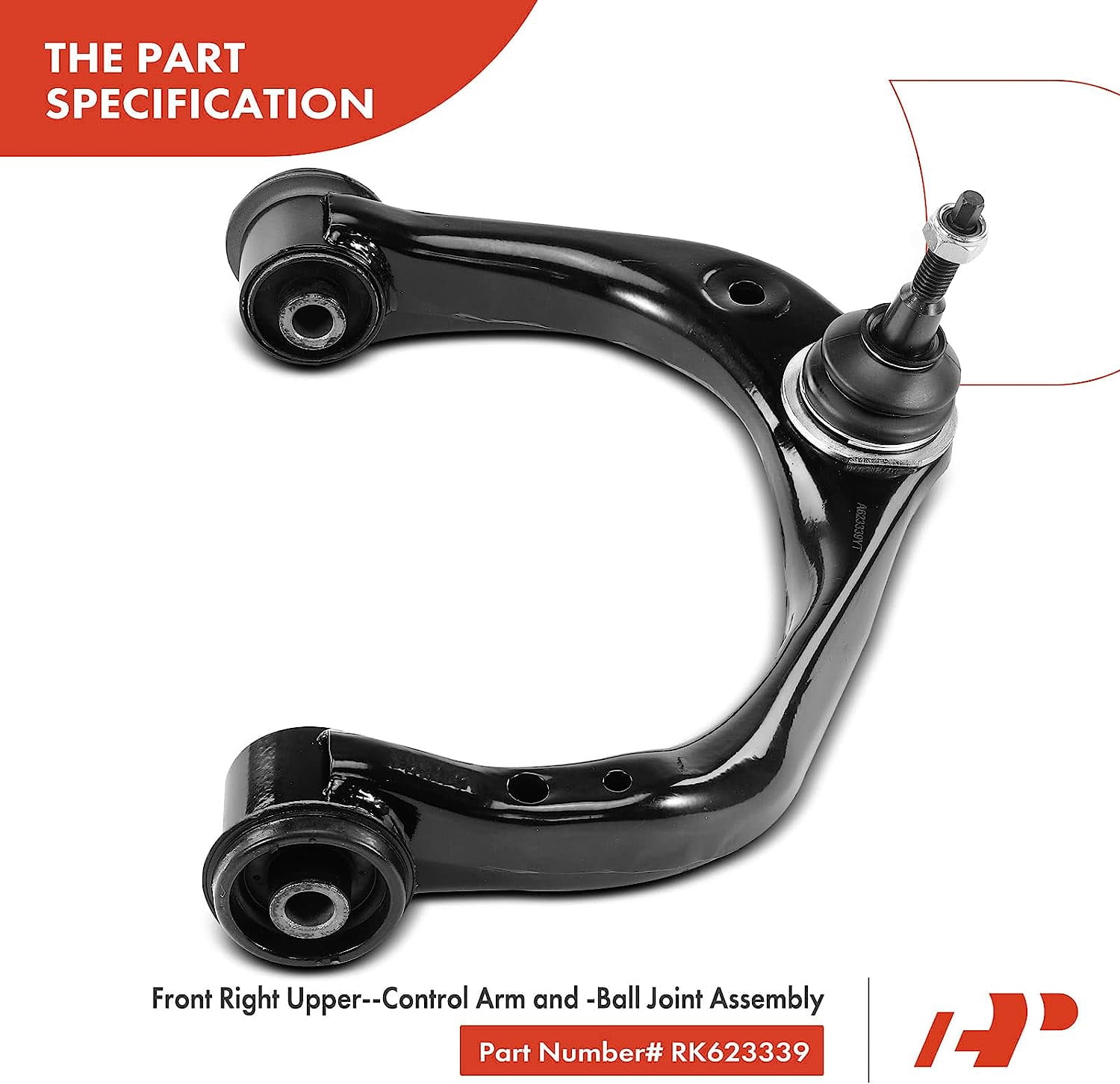 A-Premium Front Right Upper Control Arm with Ball Joint Compatible with Ford F-150 F150 2015-2020 Expedition Lincoln Navigator 2018-2021 Replace# JL1Z3084A, FL3Z3084B