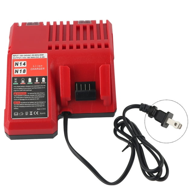 Chargeur de Batterie au Lithium pour Milwaukee, 14v 18v Batterie au Lithium Rapide V Chargeur de Batterie au Lithium Chargeur de Batterie au Lithium pour Milwaukee V Intégration Transparente
