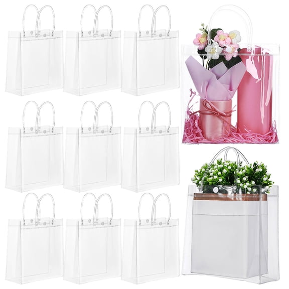 SEWCHICS Clear Favor Bags Goodies Bags Transparent PVC 12pcs