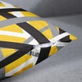 thumbnail image 2 of Set of 2 Throw Pillow Cover Yellow Black Stripes Grey White Design Retro Decorative Pillow Case Striped Home Decor Square 20x20 Inch Cushion Pillowcase, 2 of 6