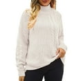 thumbnail image 2 of RYDCOT Womens Sweaters Pullover Woman's Turtleneck Sweaters Tops Loose and Comfortable Long Sleeve Cable Knit Sweater Fall Winter Clothing or, 2 of 8