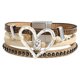 thumbnail image 5 of Pulsera Boho tipo brazalete Pulsera apilable Brazalete de aleación Pulsera envolvente de cuero PU Caqui, 5 of 9