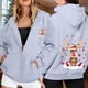 thumbnail image 2 of WILLBEST Sudadera de Mujer con Estampado Navideño, Cremallera, Manga Larga, Bolsillo, Cordón Ajustable y Capucha Informal 2182 Grande, 2 of 8