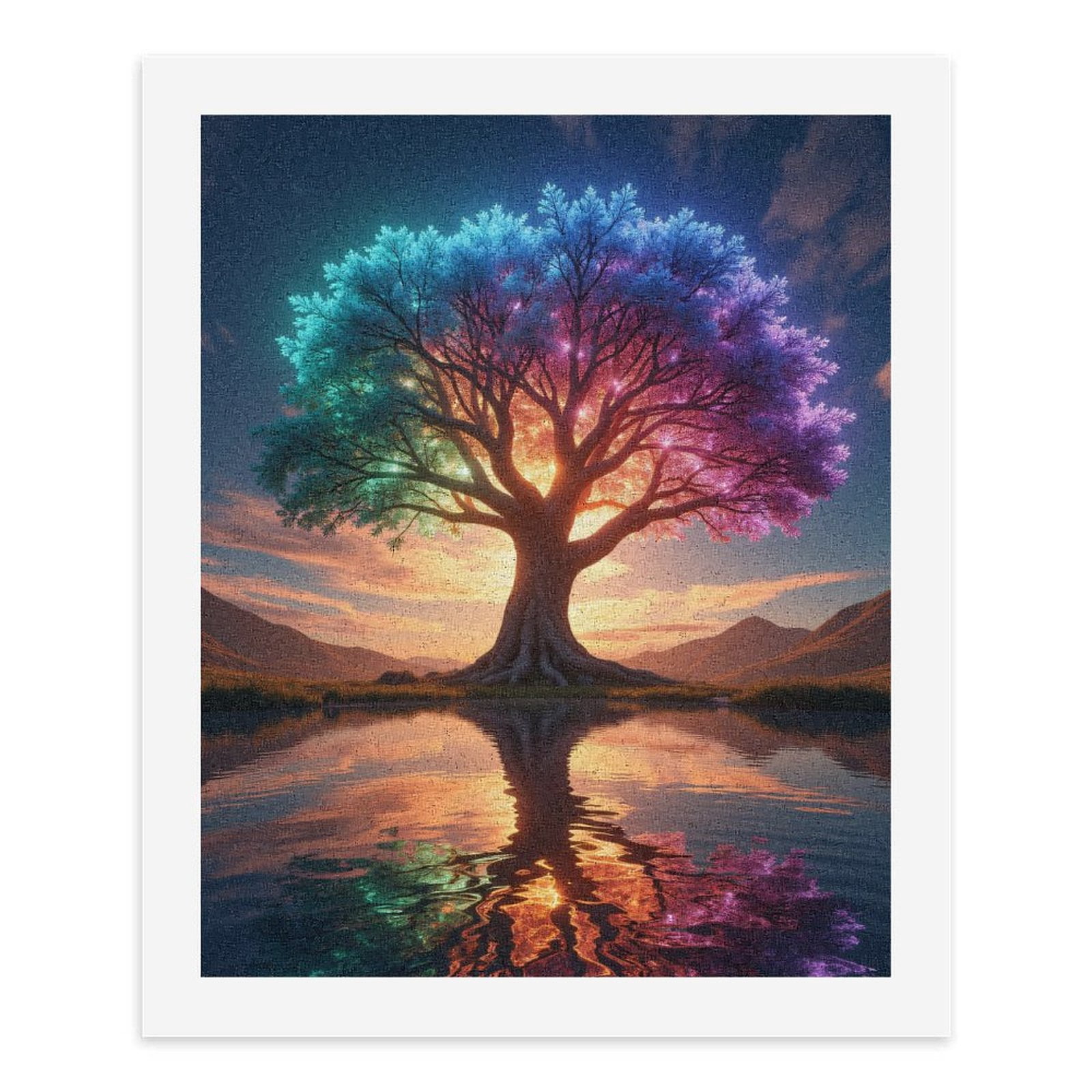 Paint by Numbers Kit for Adults, Colorful Dreamscape Tree Reflection Paint by Numbers, Easy Paint by Numbers Kit for Adults Beginner, DIY Adult Paint by Number Kits on Canvas, Home Decor