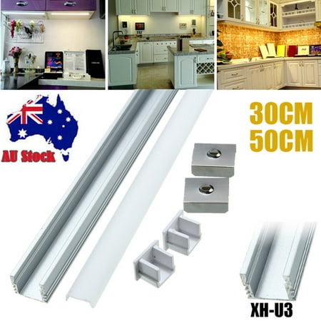 5PCS XH-U3 30CM U-Style Aluminum Channel Holder Case Cover For LED Strip Light Bar Under Cabinet Milky Cover(LED Strip Not (Best Channel Strip Under 500)