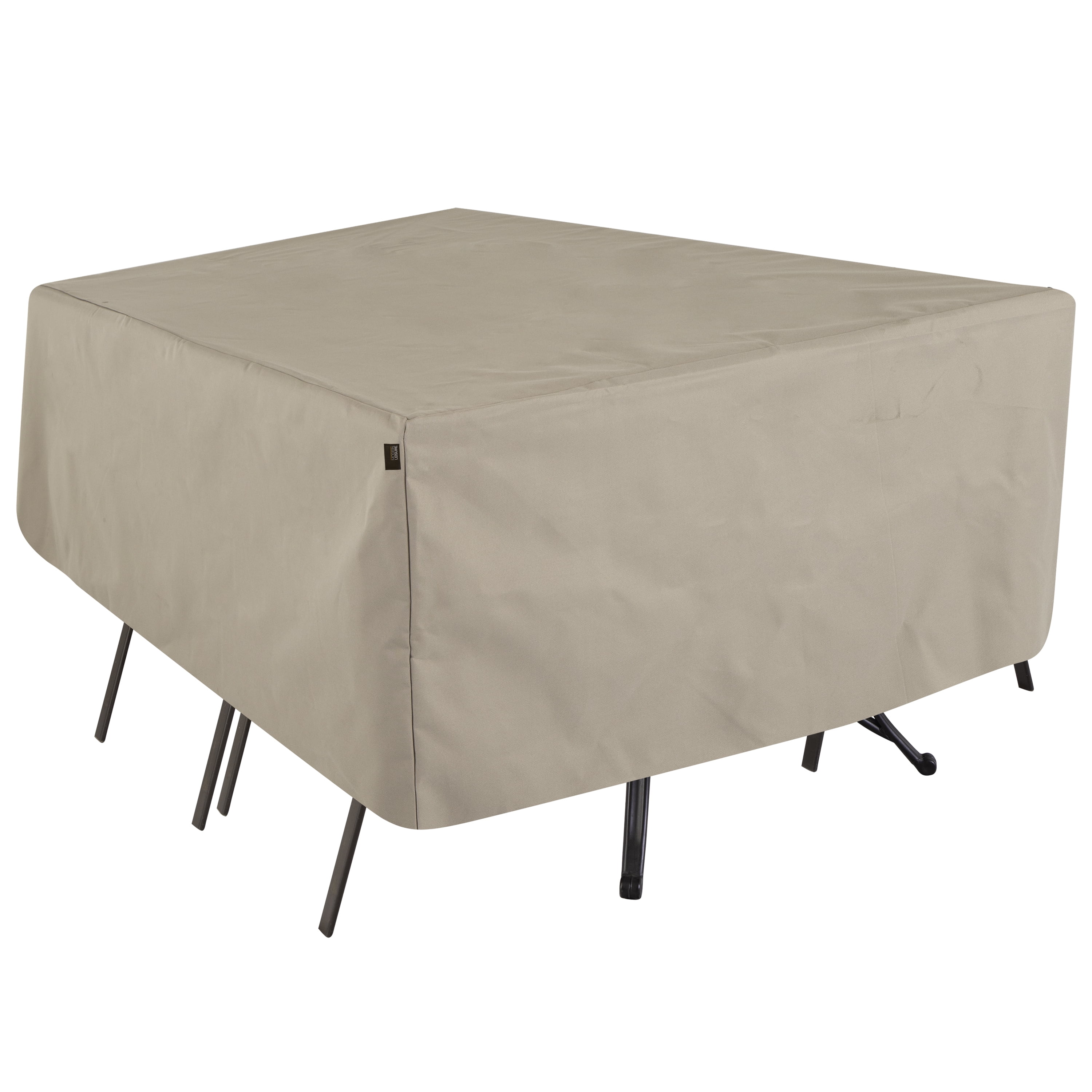 108 W x 50 D x 24 H, Beige with Air Pocket and Drawstring for Snug Fit Rectangle Table Cover with 100% UV & Weather Resistant Rectangular/Oval Outdoor Table Cover 12 Oz Waterproof 
