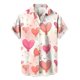 thumbnail image 3 of Camisas casuales con estampado de amor en 3D para hombre, camisa de playa de estilo hawaiano de manga corta a la moda, ropa de gran tamaño para hombre, 3 of 5
