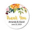 thumbnail image 1 of Darling Souvenir Round 45 Pieces Rose Floral Thank You Stickers Personalized Bride Groom Names And Date Envelope Seals-White, 1 of 1