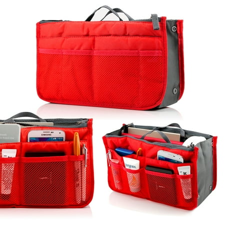 Lady Women Travel Insert Organizer Compartment Bag Handbag Purse Large Liner Tidy Cosmetic Makeup Pouch Storage Tote Bag
