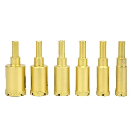 

6Pcs(14-25mm)Golden Diamond Drill Bit Core Drill Cutter for Glass Ceramic Porcelain Tiles Granite Quartz