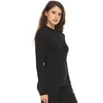 thumbnail image 3 of Women's Merino Wool Midweight Long Sleeve Mock Neck - Black - X-Small, 3 of 3