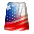 thumbnail image 5 of Women's Independence Day Printed Elastic Waist Pocketed Double Layer Gym Skirt, for Fitness and Celebrations, 5 of 5