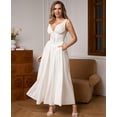 thumbnail image 4 of Vestido midi GLNEGE con corsé de verano, cuello en V, línea A y bolsillos, 4 of 5