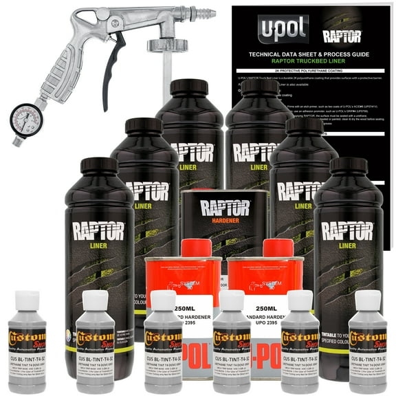 Raptor Dove Gray Urethane Spray-On Truck Bed Liner Spray Gun, 6 Liters
