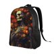 thumbnail image 2 of Balery Vintage Floral Skull Mochila - Mochila Estilosa y Duradera para Laptop de 15 Pulgadas con Tela Oxford Impermeable, 2 of 8