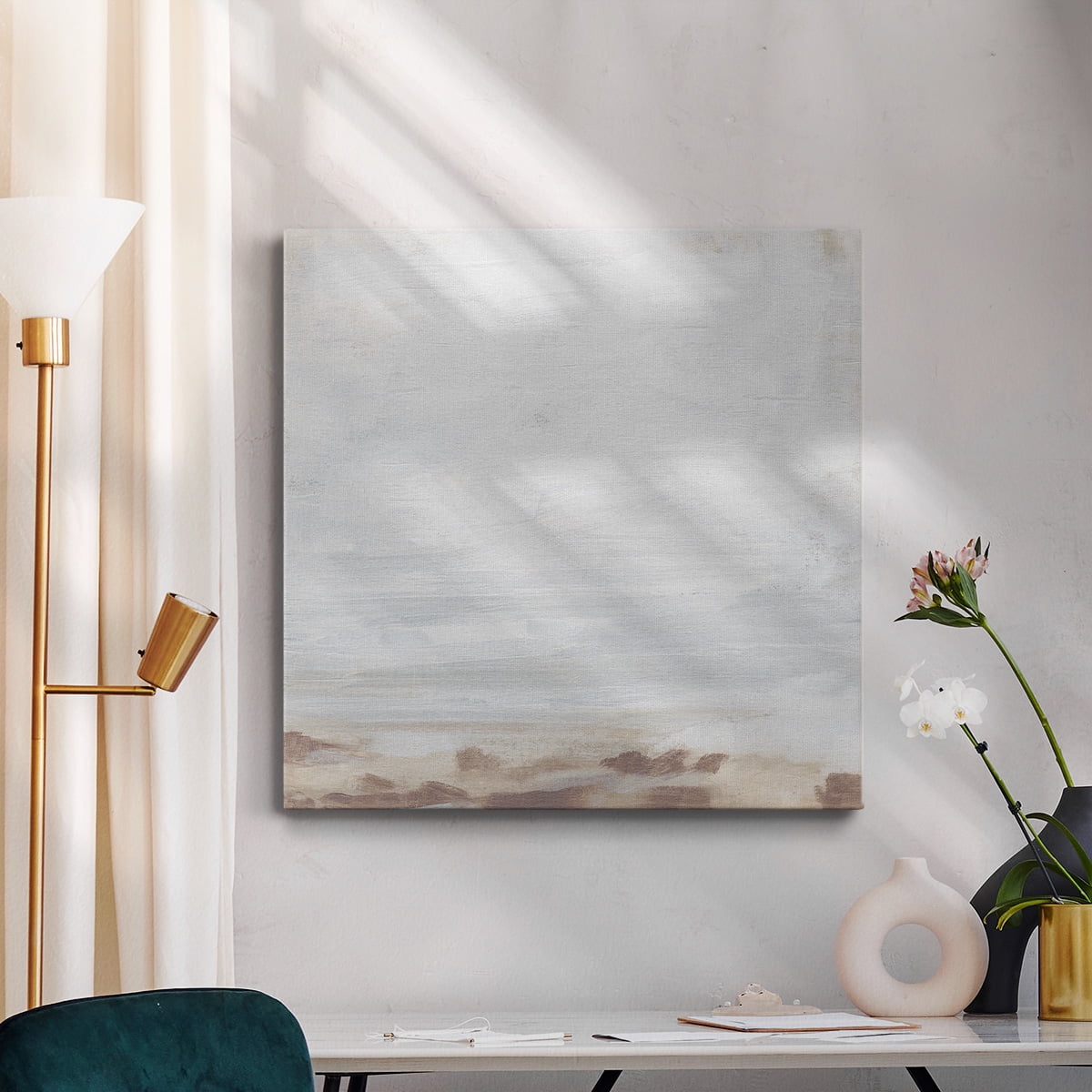Wexford Home Neutral Breakers I-Premium Gallery Wrapped Canvas, 24" x 24" - Ready to Hang