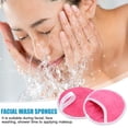 thumbnail image 2 of 4 esponjas de lavado facial, esponjas faciales para limpieza diaria, exfoliante facial, esponjas faciales, lavado de cara, dedos, guante, reutilizable, removedor de maquillaje, rosa roja, 2 of 7