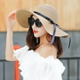 thumbnail image 3 of Visland Sun Hats for Women UV Protection Wide Brim UPF 50 Foldable Floppy Straw Beach Hat with Strap, 3 of 6