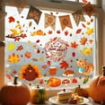 thumbnail image 5 of 6 Pcs Thanksgiving Window Clings,Fall Maple Leaf Turkey Decor,Static Stickers for Glass Doors,Home Party Thanksgiving Decorations,Orange PVC Reusable Holiday Decals, 5 of 6