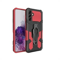 ELEHOLD Armor Case for Samsung Galaxy A54 5G,Rugged Hybrid Full Body Protective Case Hidden Kickstand Magnetic Car Mount Anti-Scratch Shockproof Case,Red
