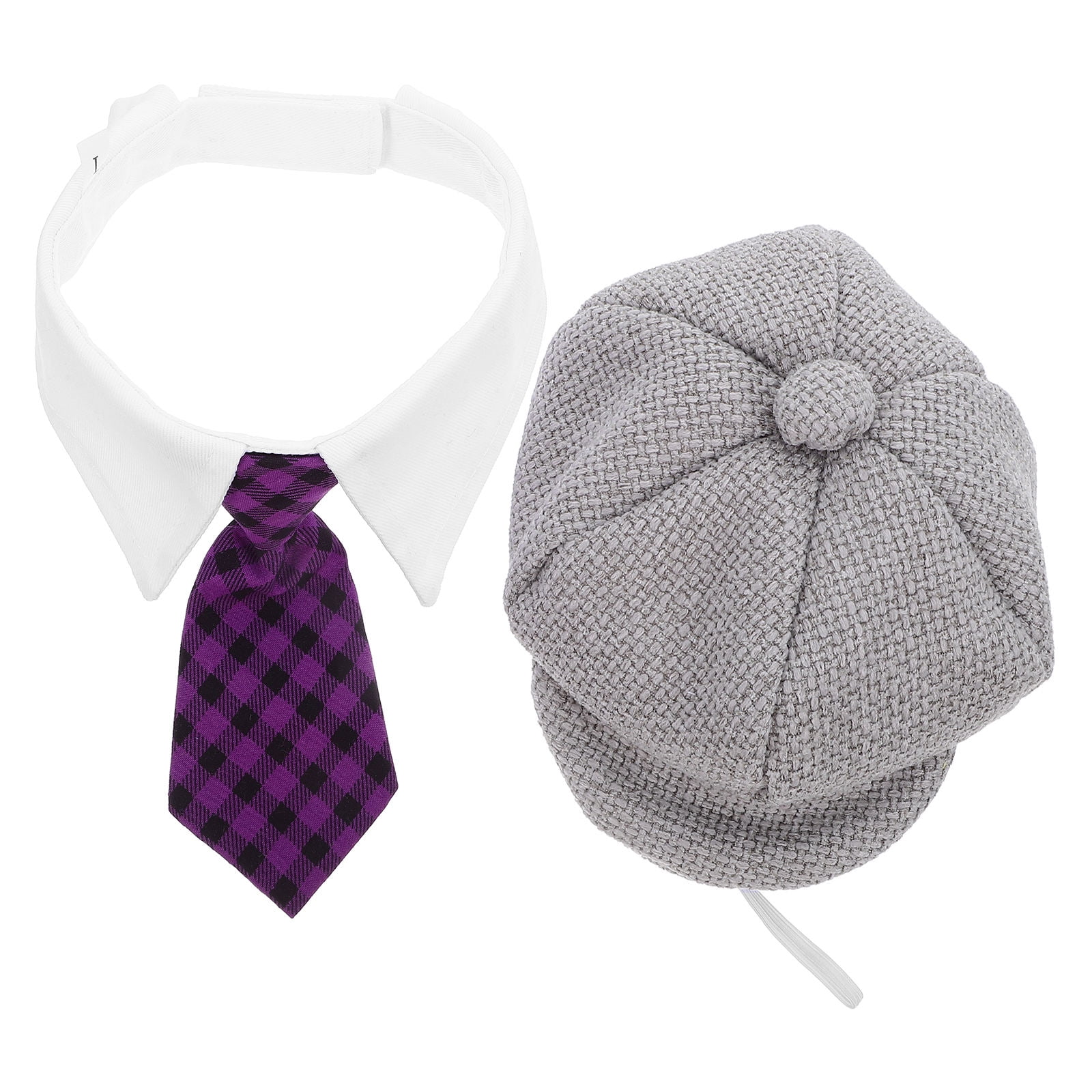 WRITWAA 1Set Adorable Pet Beret Hat with Neckwear for Dogs and Cats Ideal for Photos