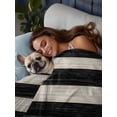 thumbnail image 3 of Twin Flat Sheet 66"x96", Black White Striped Soft Lightweight Bedding Flat Sheets Only, Farmhouse Vintage Shabby Chic Wood Grain Brushed Microfiber Top Bed Sheet, Breathable StainResistant Bedsheets, 3 of 9