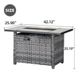 thumbnail image 5 of Ovios Outdoor Wicker Propane Fire Pit Table 42-Inch 50,000 BTU Flame Gas Fire Pits for Patio with Waterproof Cover & Lid Rectangle, 5 of 5