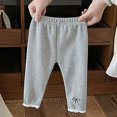 thumbnail image 2 of Afuyipoi Girls Cropped Printed Leggings Pants Fall Cotton Knit Gray 12M, 2 of 6