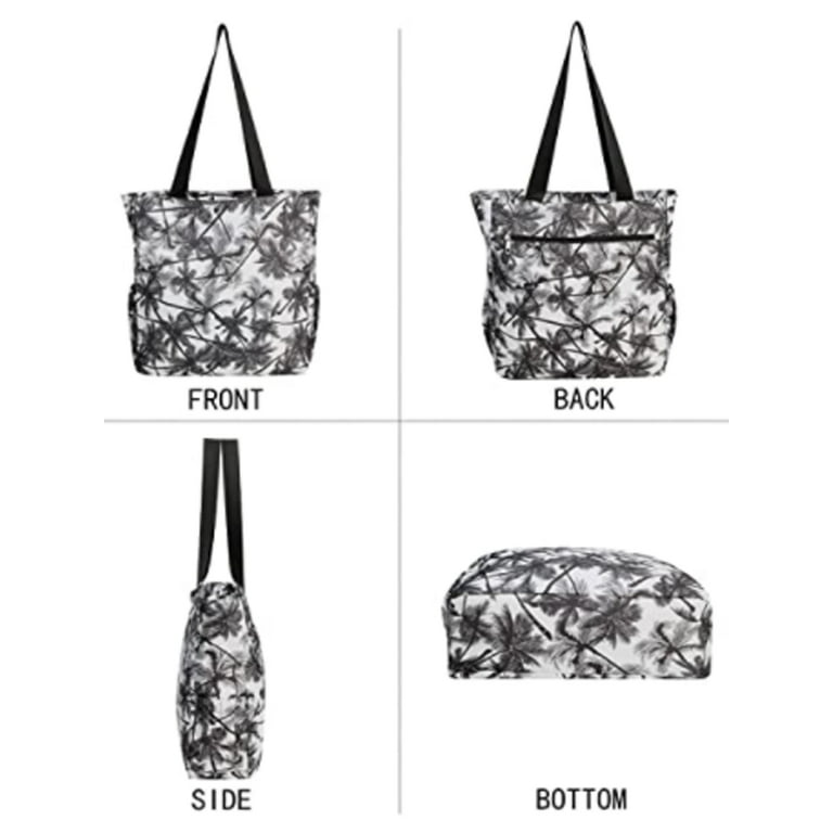 LELINTA Floral Print Water Resistant Large Tote Bag Shoulder Bag for Gym  Beach Travel Daily Bags Capacity Foldable Tote Bag With Zipper