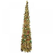 Wishwin 5FT Collapsible Christmas Trees Sequin Tinsel Artificial Christmas Tree With Stand For Home Festivel Christmas Decor