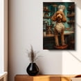 thumbnail image 4 of Poodle Dog Chef Cooking Poster Wall Art, Kitchen Artwork Canvas For Wall Decor Framed Canvas Print Ready To Hang, 4 of 6