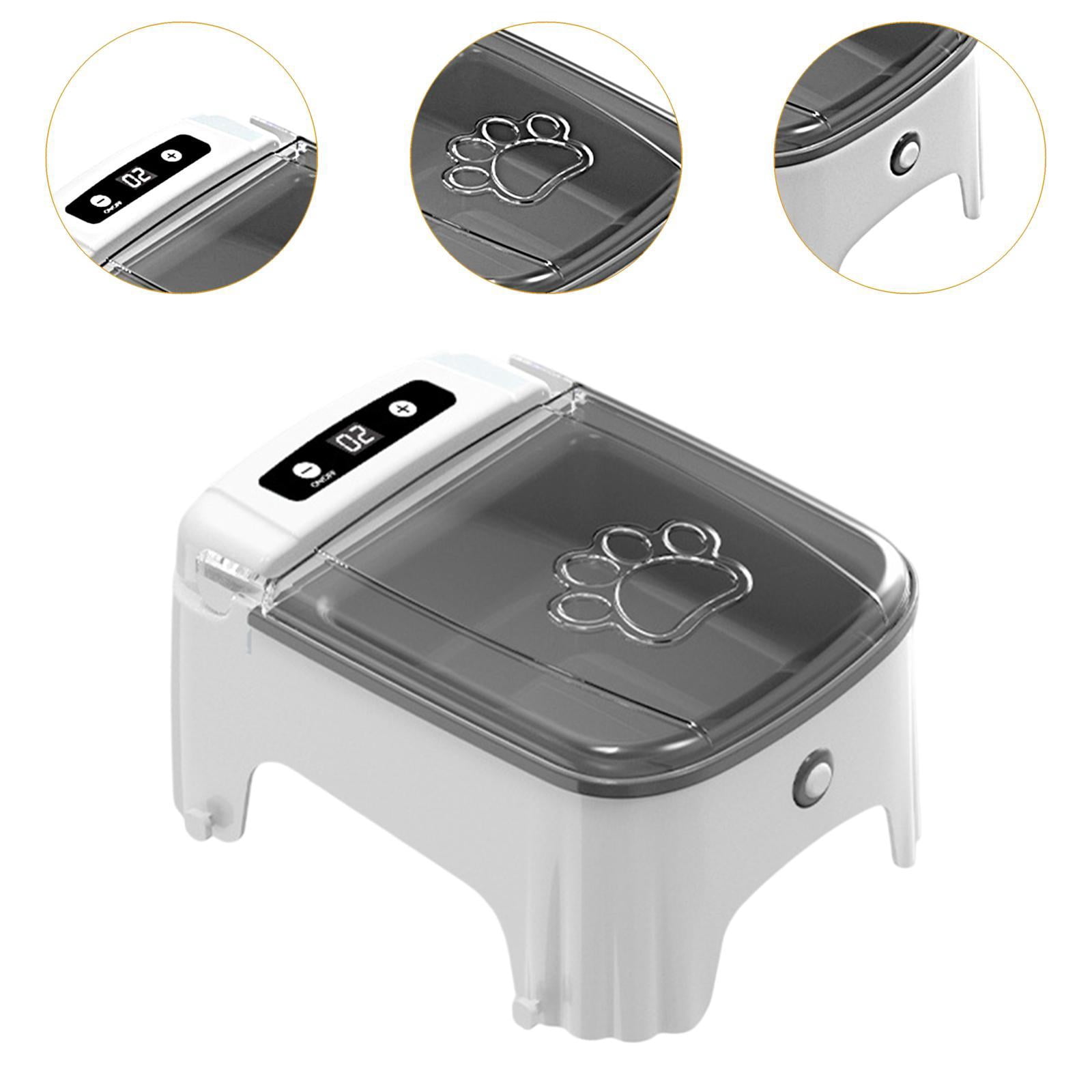oshhni Automatic Timed Cat Feeder Cat Timed Feeding for Kittens Dry Food Small Dogs Grey