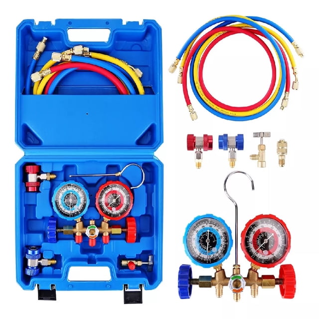 Juego Manómetros 3 Vías J Ca Para Refrigeranter410 R22 R134a R