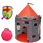 Kiddey Knight's Castle Kids Playhouse Tent Indoor and Outdoor Pop-Up With Bonus Shield and Sword