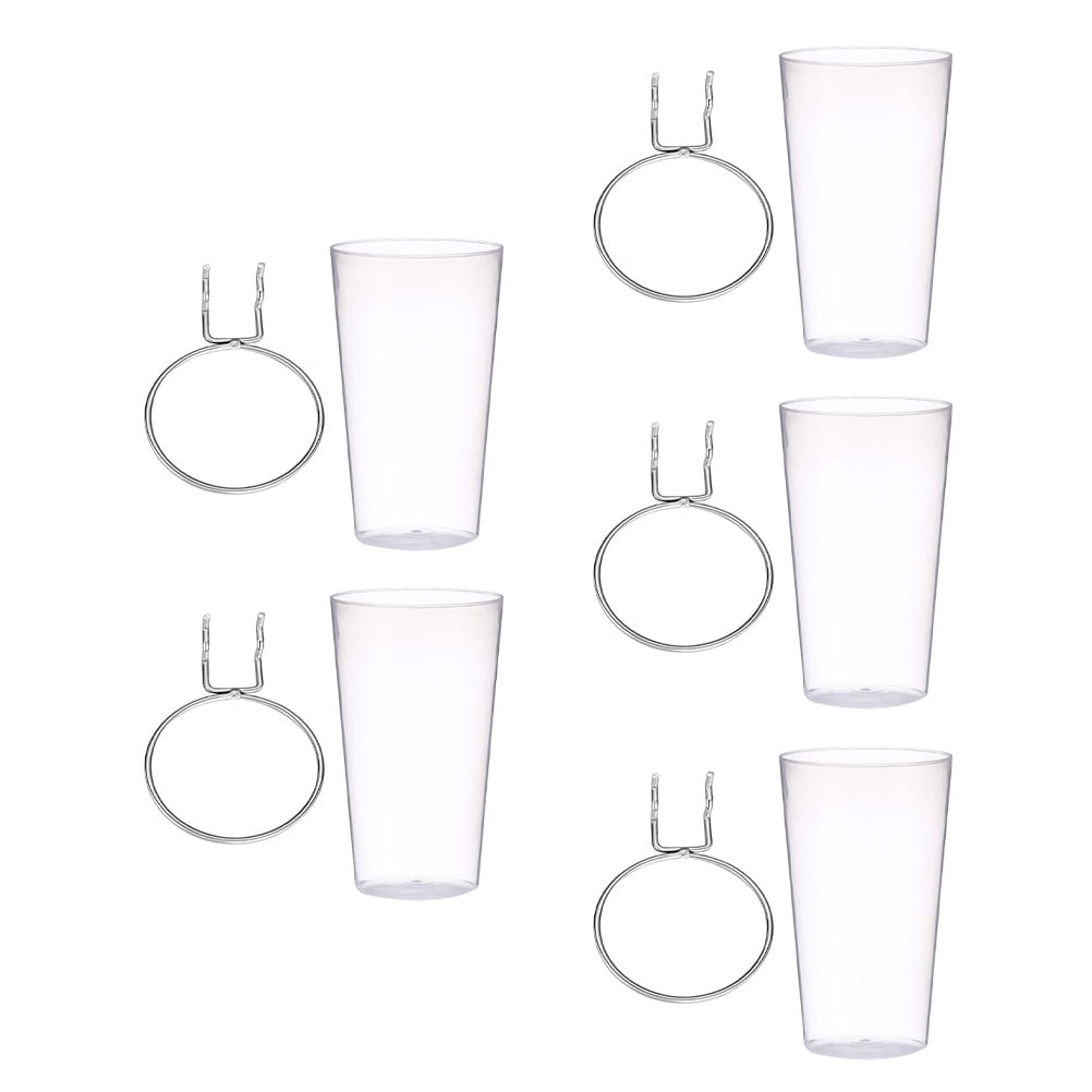 IBASETOY 5Sets Pegboard Cup and Hook Storage Organizer for Shop with Assorted Color ABS Cups and Steel Hooks