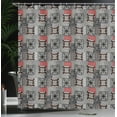 thumbnail image 4 of Ambesonne Ethnic Shower Curtain, Aztec Ornament Lace, 69"Wx84"L, Grey Vermilion Brown, 4 of 5