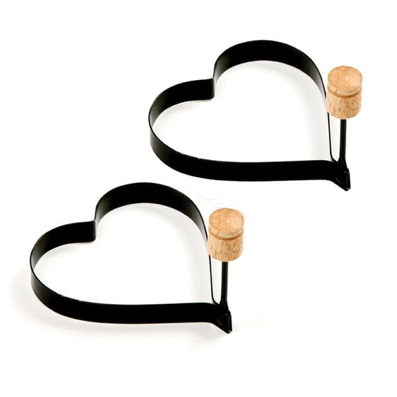 NONSTICK HEART PANCAKE/EGG RINGS, SET OF 2