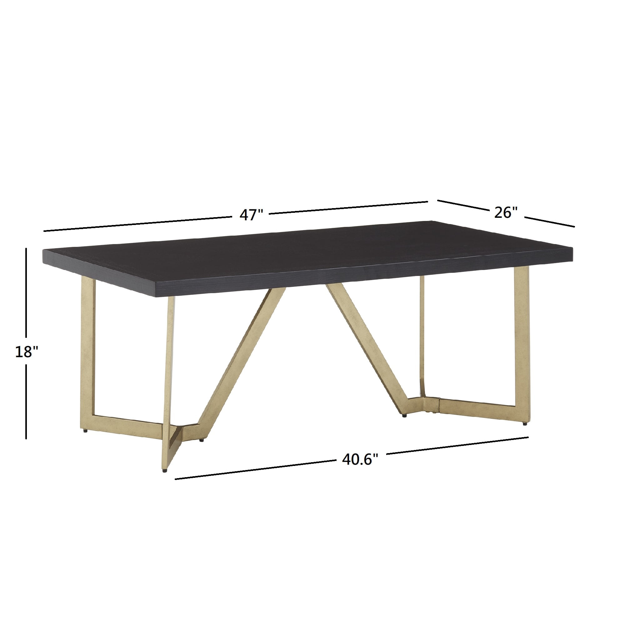 【Lrose】WTW　MARVERICKS COFFEE TABLE Weston Home Marquis Modern Wood and Metal Rectangle Coffee