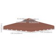 thumbnail image 3 of Outsunny Toit de Rechange pour Pavillon à Double Toit 10'x10 Pieds, Café, 3 of 10