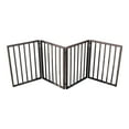 thumbnail image 3 of Portable Pet Gate Dog Gate for Doorways Stairs or House, Arc Wooden Lightweight Barrier Fence, 24"H 4 Panels Step Over Fence Dog Gate (Dark Brown), 3 of 8