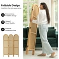thumbnail image 3 of Room Dividers and Folding Privacy Screens, Pine Wood 5.6 Ft Double Hinged Rattan Partition Freestanding Wall Room Divider for Home - 3 Panels (Natural), 3 of 18