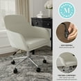 thumbnail image 3 of Martha Stewart Upholstered Office Chair in Light Gray/Polished Nickel, 3 of 12
