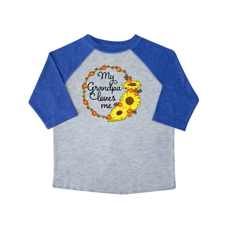 

Inktastic My Grandpa Loves Me with Sunflower Wreath Gift Toddler Boy or Toddler Girl T-Shirt