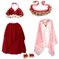 thumbnail image 1 of Disfraz de danza del vientre para , vestido elegante con de monedas, S / M / L rojo Sunnimix Traje de la danza del vientre, 1 of 8