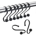 thumbnail image 1 of Anillos De Cortina De Ducha, Ganchos De Cortina De Ducha De Metal Resistente Al Xido Duradero Para Barras De Ducha De Habitacin - Juego De 12, Negro, 1 of 4