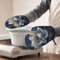 thumbnail image 3 of Cauagu Blue Golden Dream Lotus Print Oven Mitts 2 Piece Set,BBQ Gloves Grilling Gloves Kitchen Silicone Oven Gloves Heat Resistant Oven Mitts for Barbecue Cooking & Baking, 3 of 6