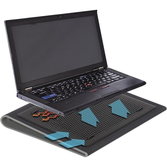 17 Inch Dual Fan Lap Chill Mat - Soft Neoprene Laptop Cooling Pad for Heat Protection, Fits Most 17" Laptops  - Black